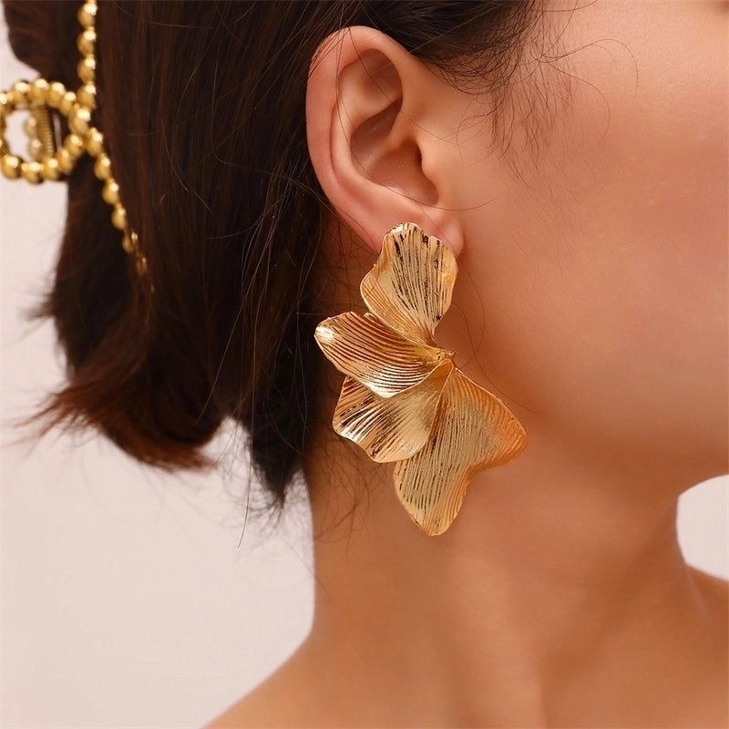 1 Pair Y2K Sweet Minimalist Geometric Flower Inlay Alloy Pearl Ear Studs