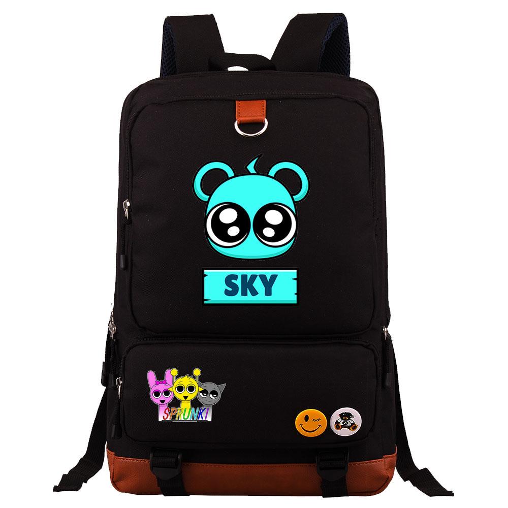 Mayoulove Sprunki Pattern Backpack Lightweight Durable Design for School Adventures-Mayoulove