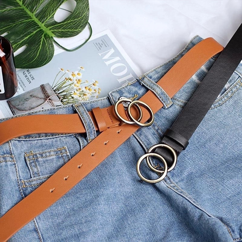 Fashion Woman Leather Metal Buckle Belt Strap For Dress Jeans Nhpo134132