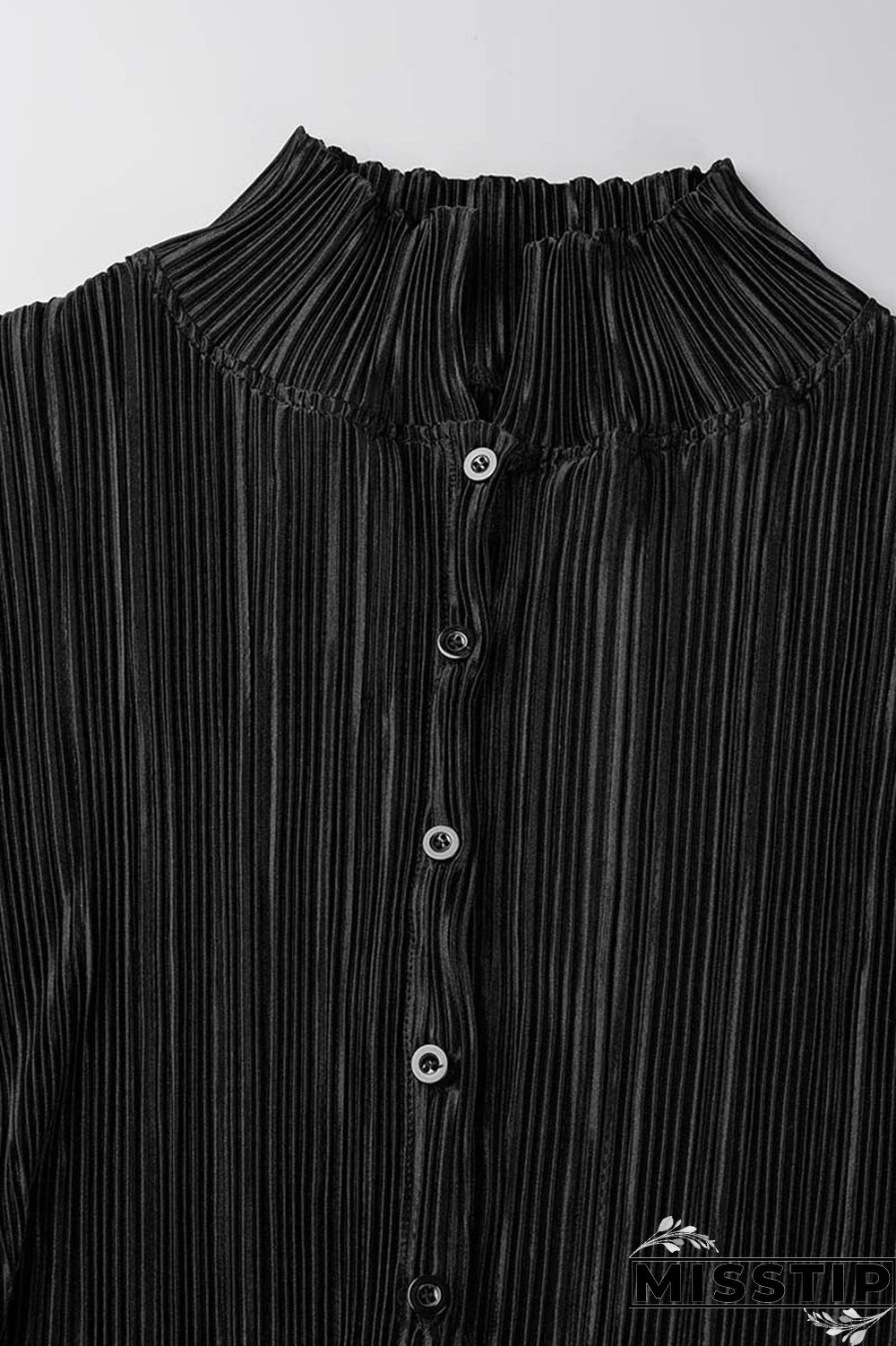 Black Casual Solid Patchwork Turndown Collar Long Sleeve Two Pieces