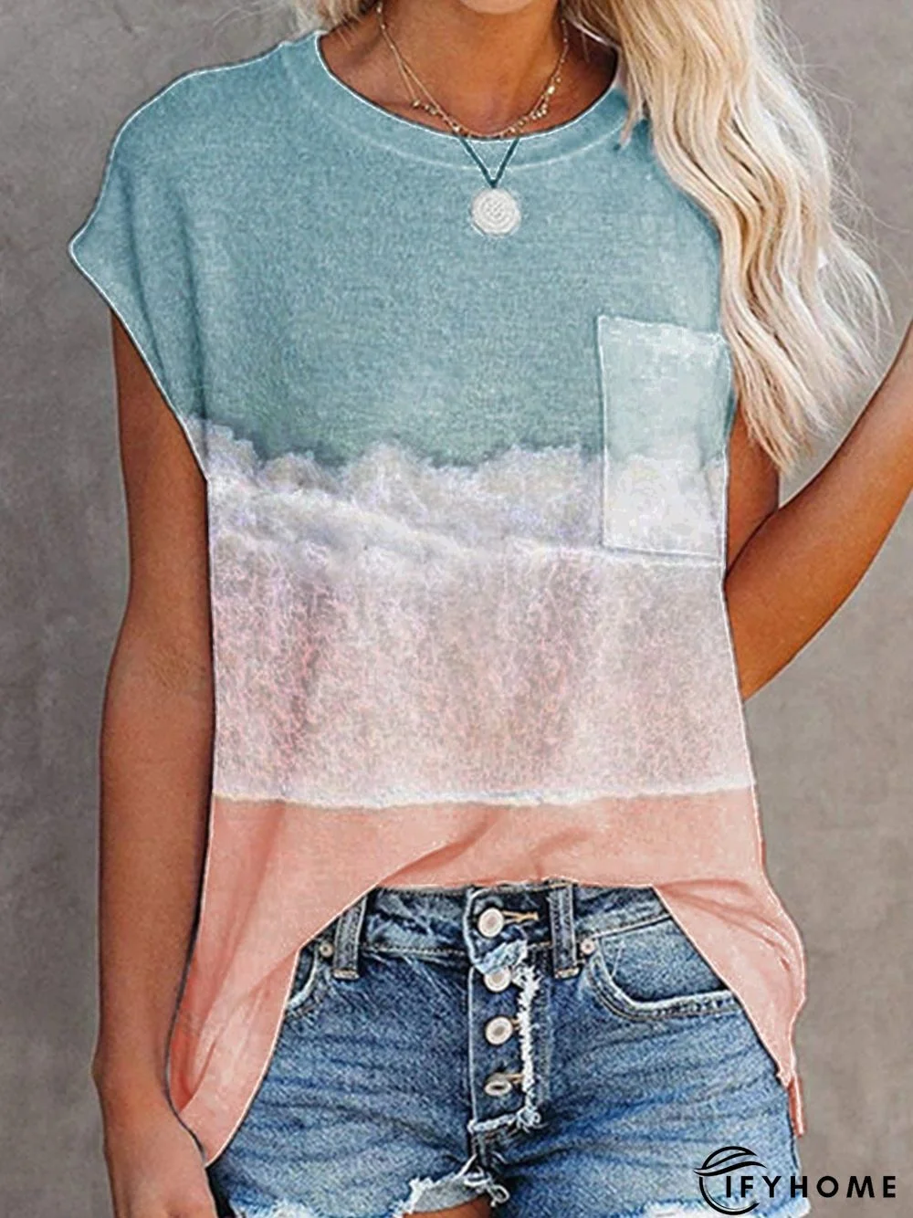 Casual Sleeveless Ombre/tie-Dye Tops | IFYHOME