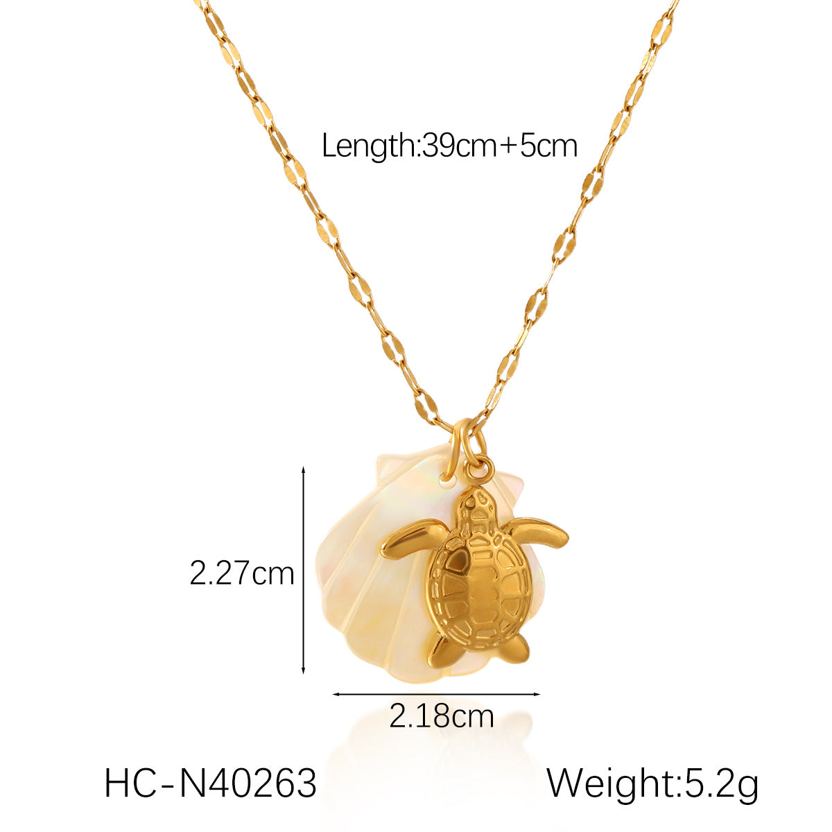 18K Gold Stainless Steel Starfish Seahorse Ocean Style Shell Pendant Necklace Ins Style Niche Design Clavicle Chain