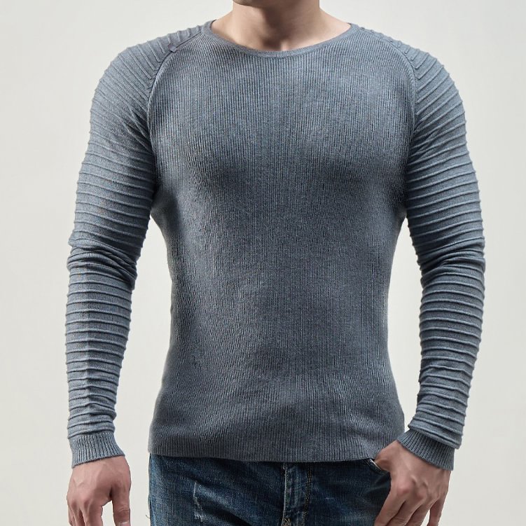 Men's Fashion Casual Crew Neck Sweater Long Sleeve Knitwear