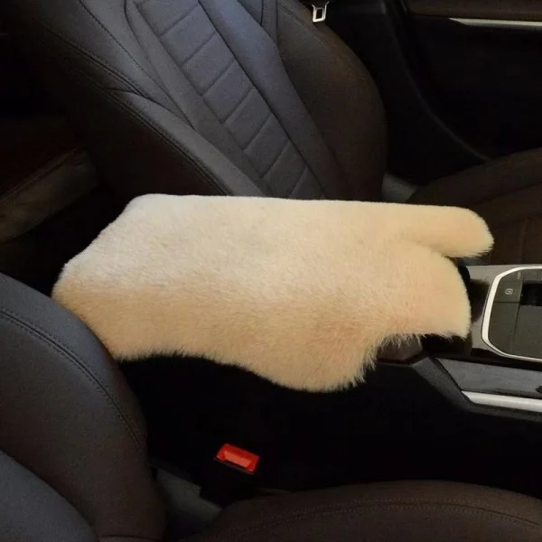 Winter Plush Car Armrest Box Mat