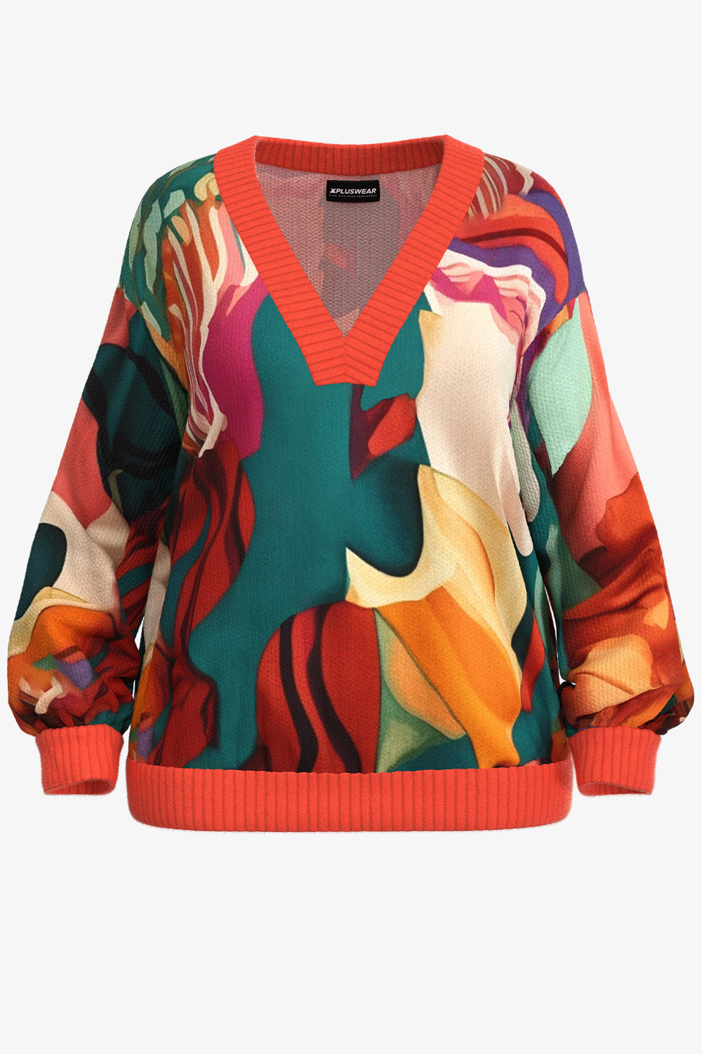Design Plus Size Daily Sweaters Ugly Christmas Sweater V Neck All Over Print Long Sleeve Knitted Sweaters
