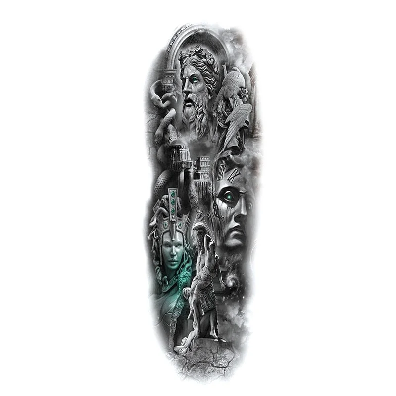 Temporary Tattoos Snake Lion Asian Fake Tattoo Tiger For Men Waterproof Art Mermaid Sticker Paste on Arm Leg Tattoos Body Art