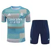 2025/2026 Real Madrid Pre-Match Training Blue-Green Shirt+Shorts 1:1 Thai Quality