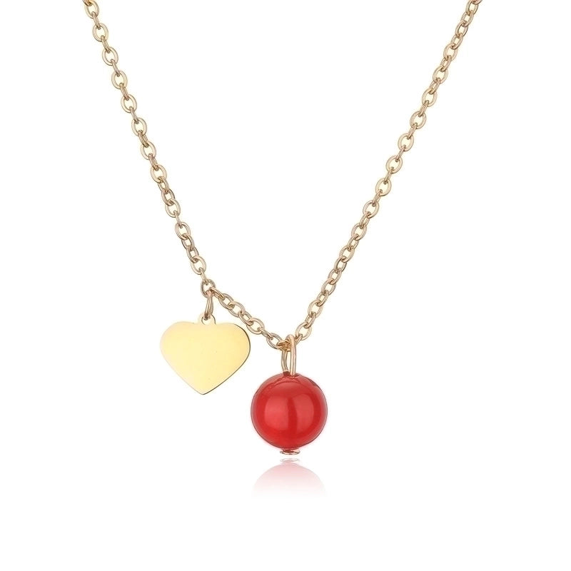 Casual Minimalist Heart Shape 304 Stainless Steel Gold Plated Plating Inlay Pendant Necklace