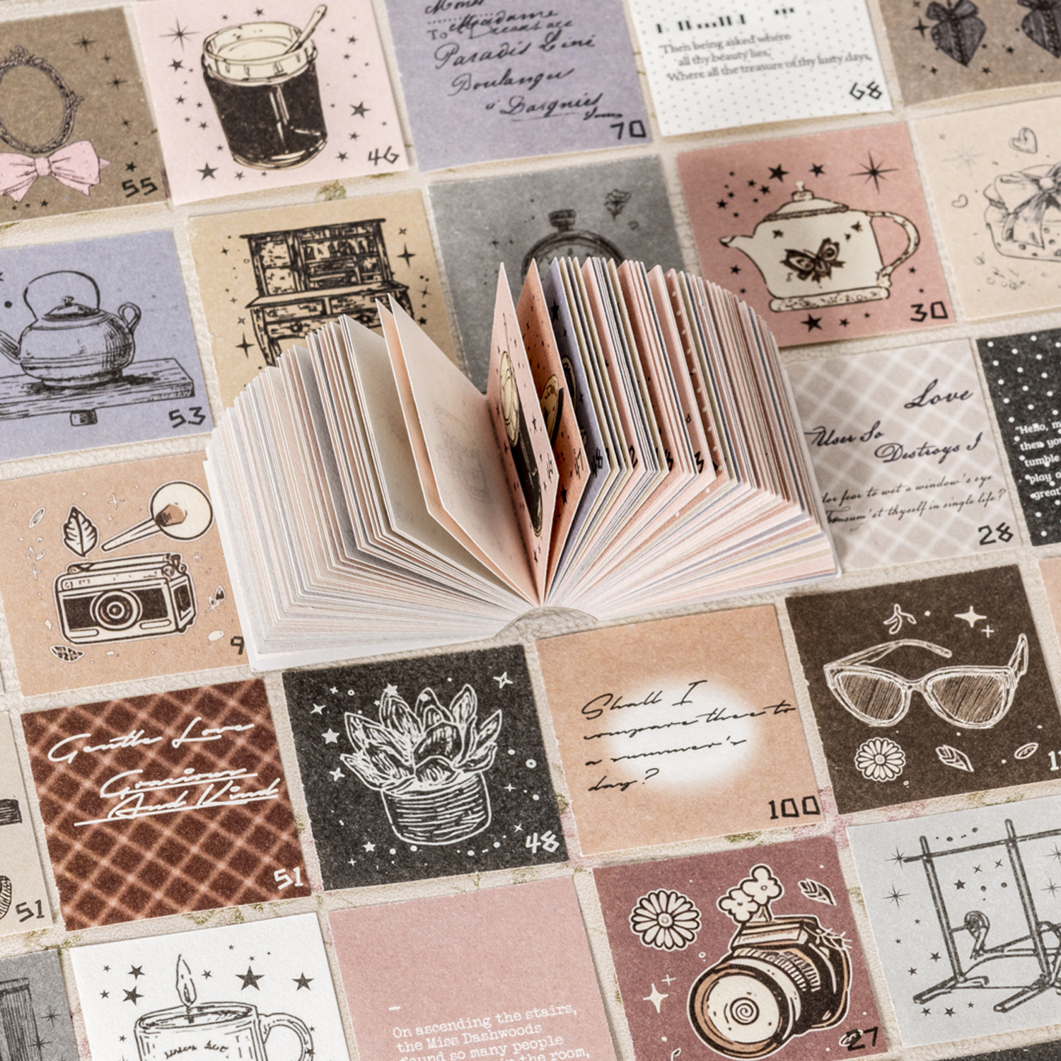 메모패드 - 익스퀴짓 걸 100일 펀치 카드 시리즈 빈티지