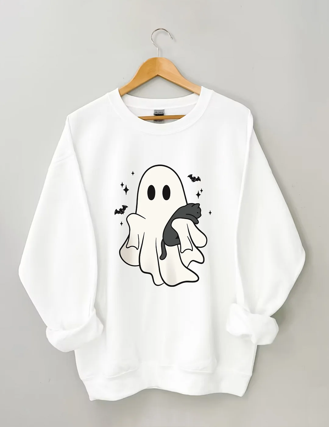 Cute Ghost Black Cats Halloween Sweatshirt