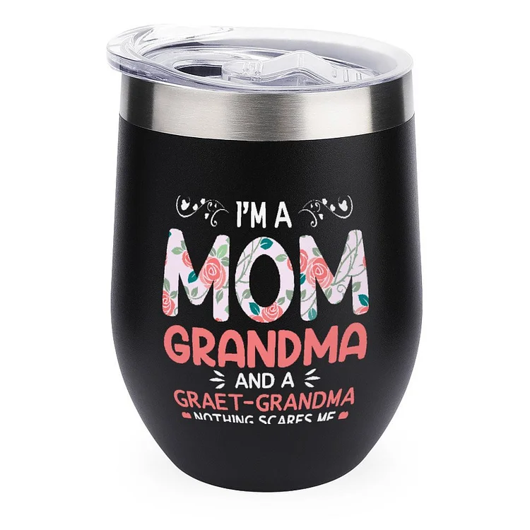 I'M A Mom Grandma And A Great Grandma Design Stainless Steel Insulated Cup - Heather Prints Shirts