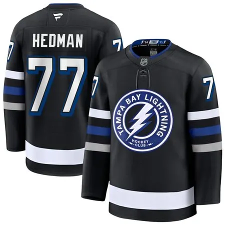 Youth Tampa Bay Lightning #77 Victor Hedman Black Premium Jersey
