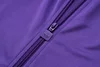 Joyfball 2025/2026 Kids Size Real Madrid Long Zipped Jacket purplee Retro version Soccer Jersey 1:1 Thai Quality 