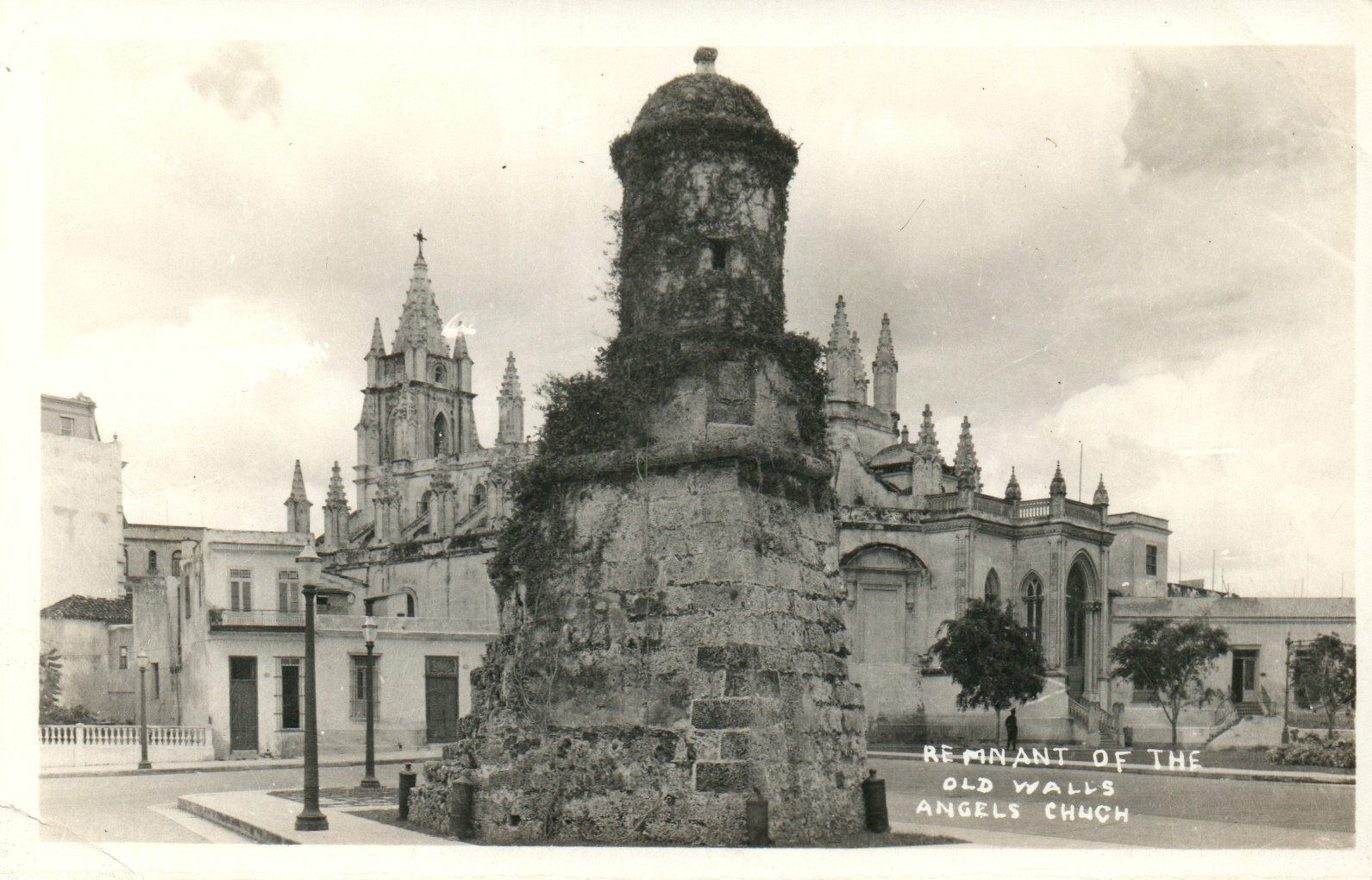 Remnant of The Old Walls Angel Church Real Photo Poster painting RPPC Postcard