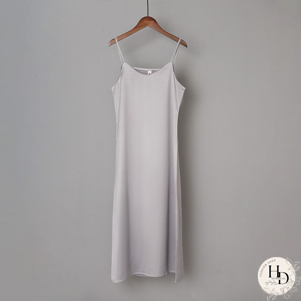 Ordfree Summer Women Long Satin Slip Dress Spaghetti Strap Elegant Lady Sexy Satin Party Dress S-4XL
