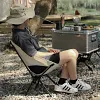 Outdoor Convenient Folding Lazy Chair uUltra-Light Fishing Camping Leisure Reclining Chair Aluminum Alloy Moon Chair