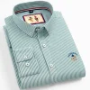 Spring Men's 100% Cotton Long Sleeve Striped Shirt