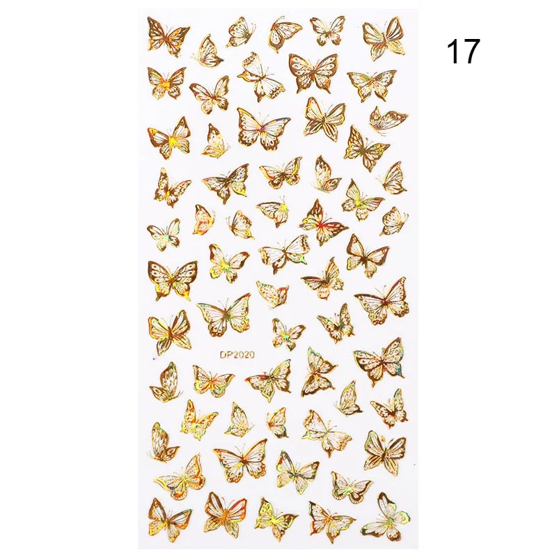 1 Sheet Nail Art 3D Nail Sticker Butterfly Colorful Nail Decals Fairy Tales Nail Transfer Decals Nail Decorations DIY Design