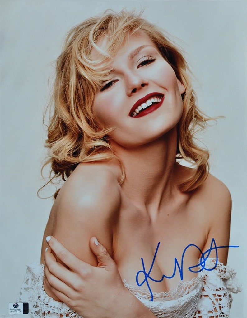 KIRSTEN DUNST SIGNED Photo Poster painting Spider Man The Bonfire of the Vanities The Cats Meow CrazyBeautiful 11x 14 wcoa