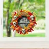 (US Local)Acrylic Skull Pumpkin   DIY Hanging Diamond Art Kits Wall Door Decoration