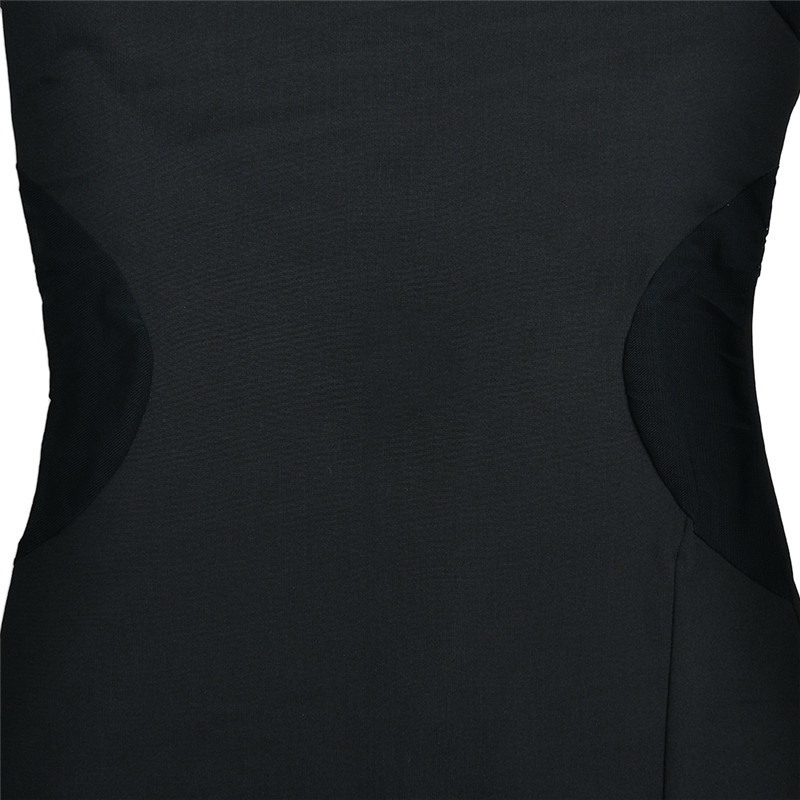 Mozision Mesh Patchwork Sexy Maxi Dress Women Hollow Out O Neck Long Sleeve Thigh High Split Bodycon Long Dress Femme Elegant