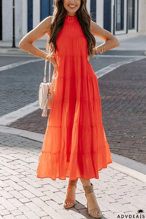 Come To Me Tiered Tank Midi Dress