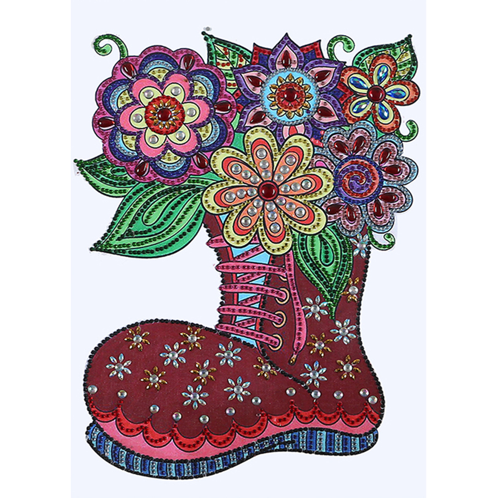 

30*40CM - Special Shaped Diamond Painting - Flowers Shoes, 501 Original