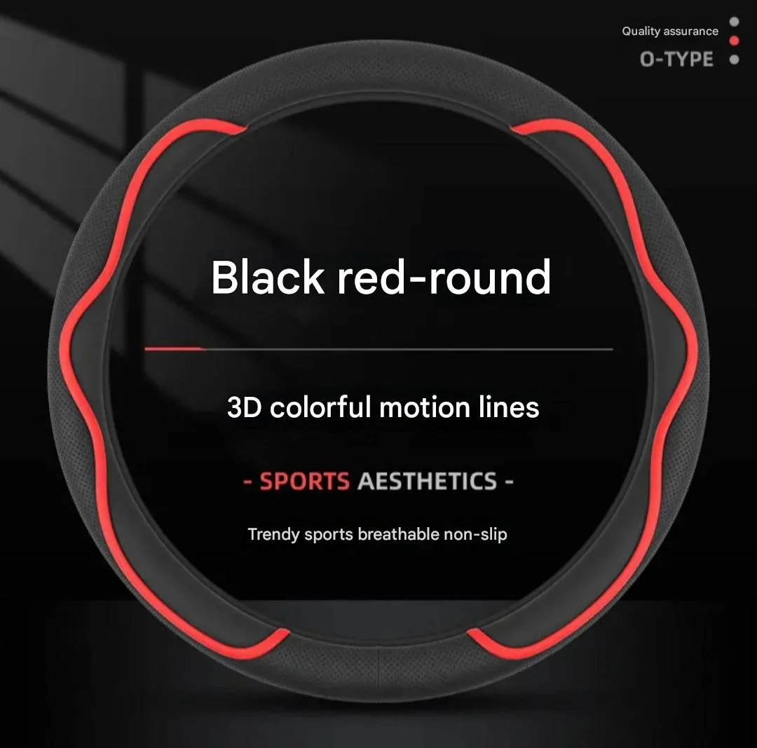 Universal steering wheel cover for all seasons, ultra-thin, breathable, wear-resistant and non-slip (customizable with car logo)