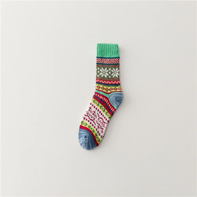 Ethnic Knitted Thick Needle Retro Socks
