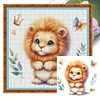 Cute Lion-18CT Stamped Cross Stitch 20*20cm/7.87*7.87in