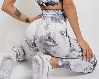 Pornhint Tie Dye Leggings Seamless Fitness Leggings Push Up Booty Lifting Workout Pants Gym Running Legging/Sport Pants Women Clothing/Gift for mom