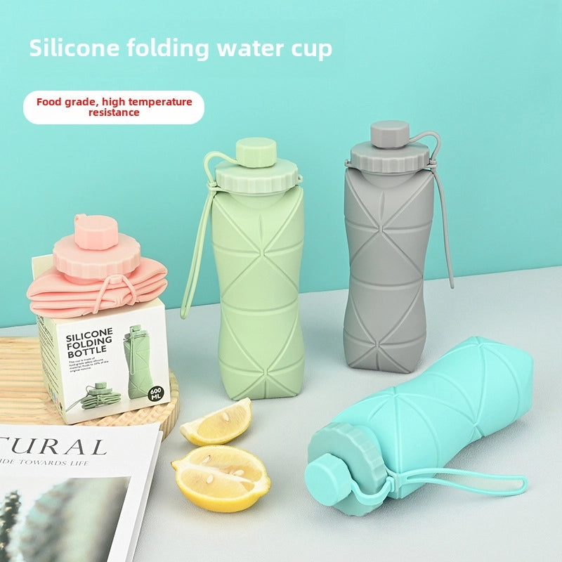 Silicone Folding Water Cup Portable Outdoor Sports Water Cup Travel Coffee Cup High Temperature Resistance Drop-resistant Silicone Water Bottle
