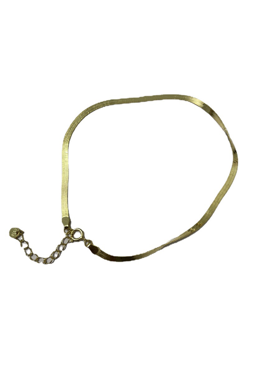 Sterling Silver Plated 14K Gold Snake Bone Anklet Personalized Anklet Women's Ankle chain-MERUMOTE