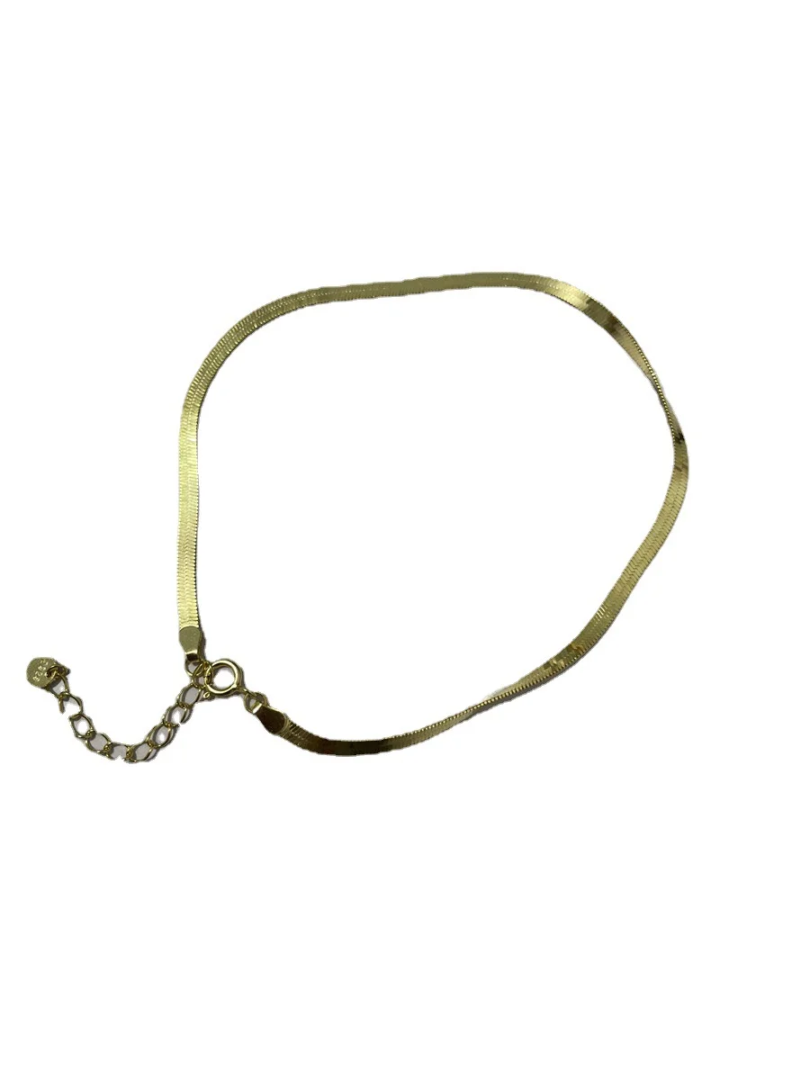 Sterling Silver Plated 14K Gold Snake Bone Anklet Personalized Anklet Women's Ankle chain-MERUMOTE