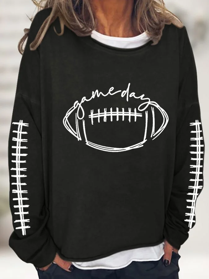 Women's Gameday Football Lover Casual Long-Sleeve T-Shirt