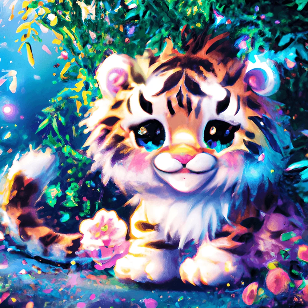 Cute Tiger Diamond Painting Kit, code DP-4139 Diamond painting