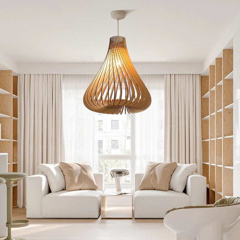 Nordic Mid Century Modern Wooden Pendant Light