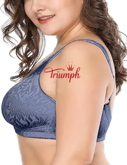 Triumph - Pack de 3 🔥Soutien feminino confort&aacute;vel, sem aro, retr&aacute;til, cobertura total, tamanho grande