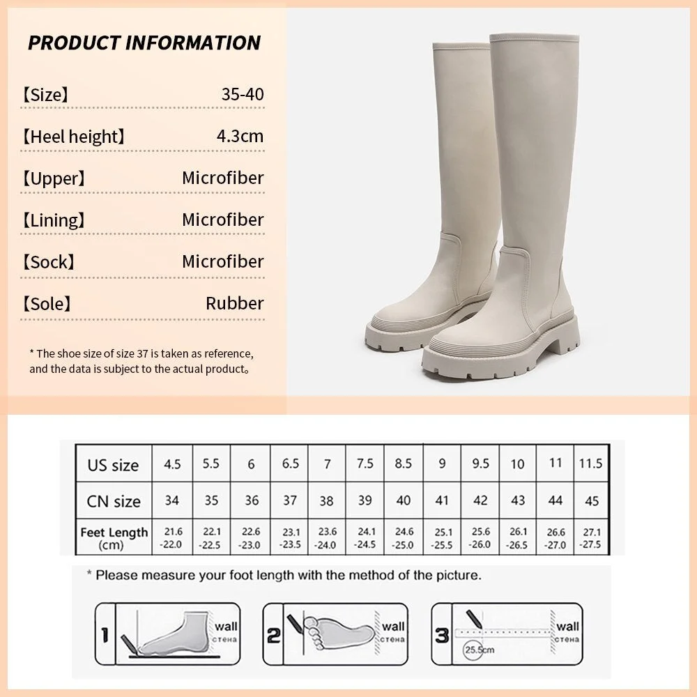 U-Double Brand Women Knee Boots Fashion Casual Platform Winter Shoes For Woman 2022 Warm Fur Long Boots Office Lady Footwear