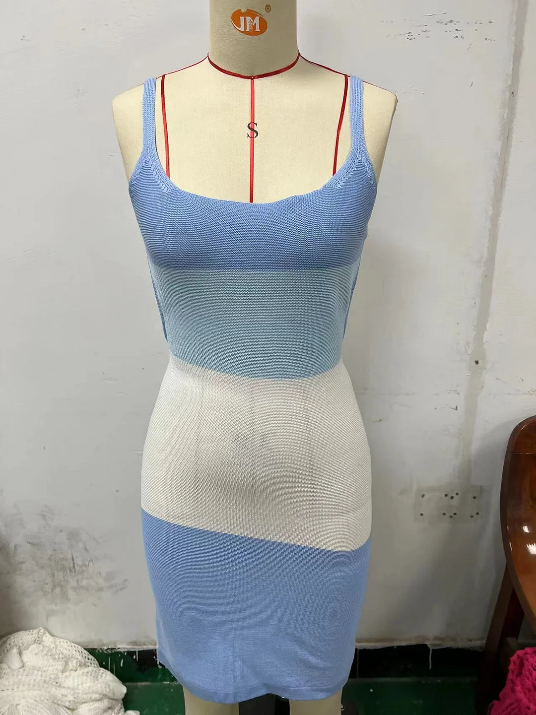 Toloer Toloer Summer New Sling Stripe Color Back Strap Knit Wool Dress Woman-Outfit Ideas