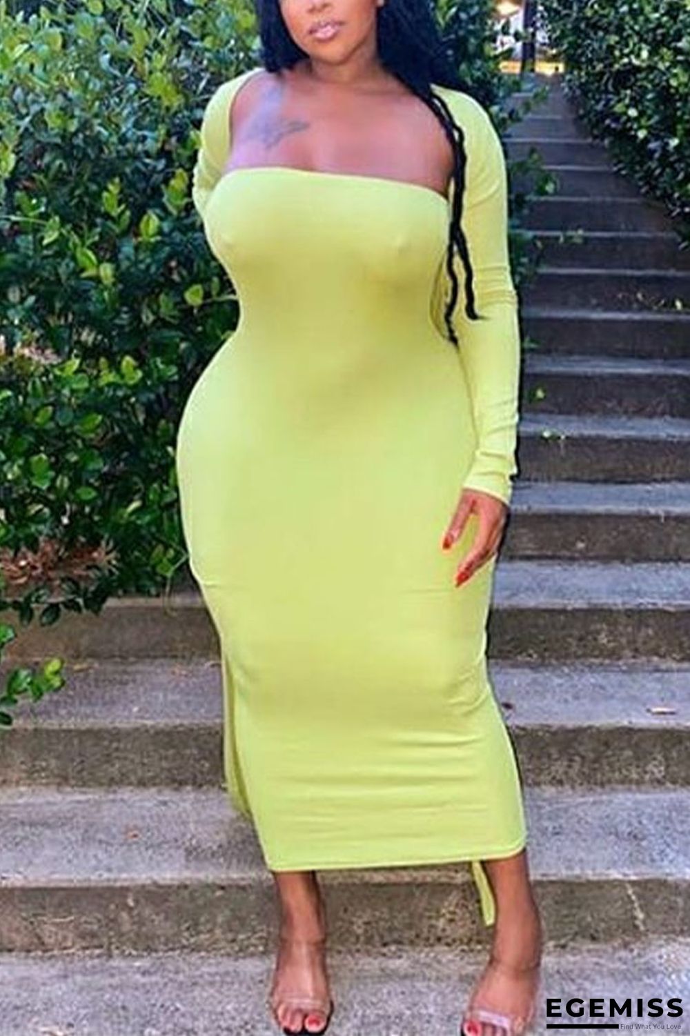 Yellow Sweet Solid Plus Size | EGEMISS