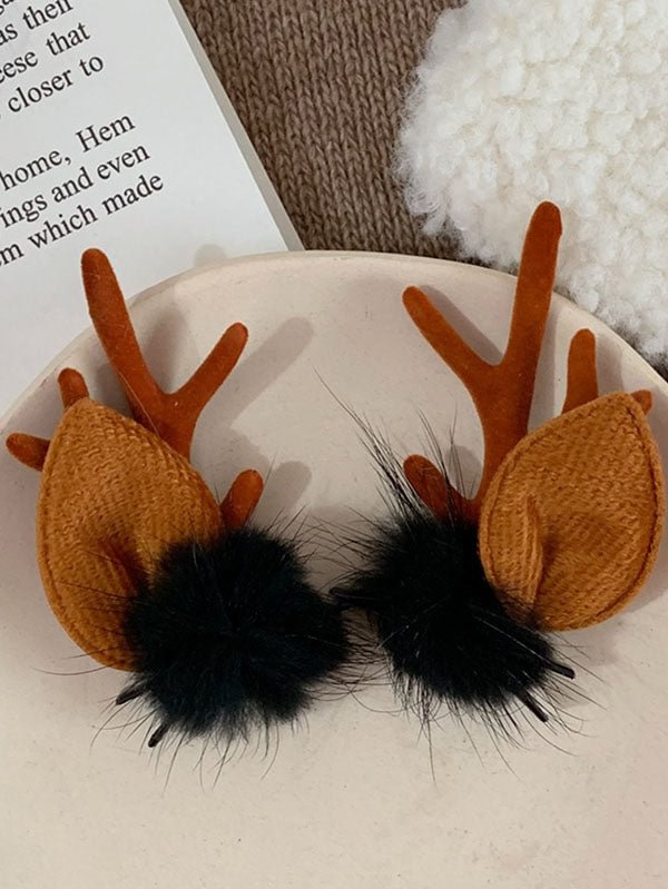 Christmas Cute Reindeer Decorative Hair Pins-elleschic
