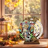 Elephant Diamond Painting Unique Wooden Rotating Calendar for Home Office