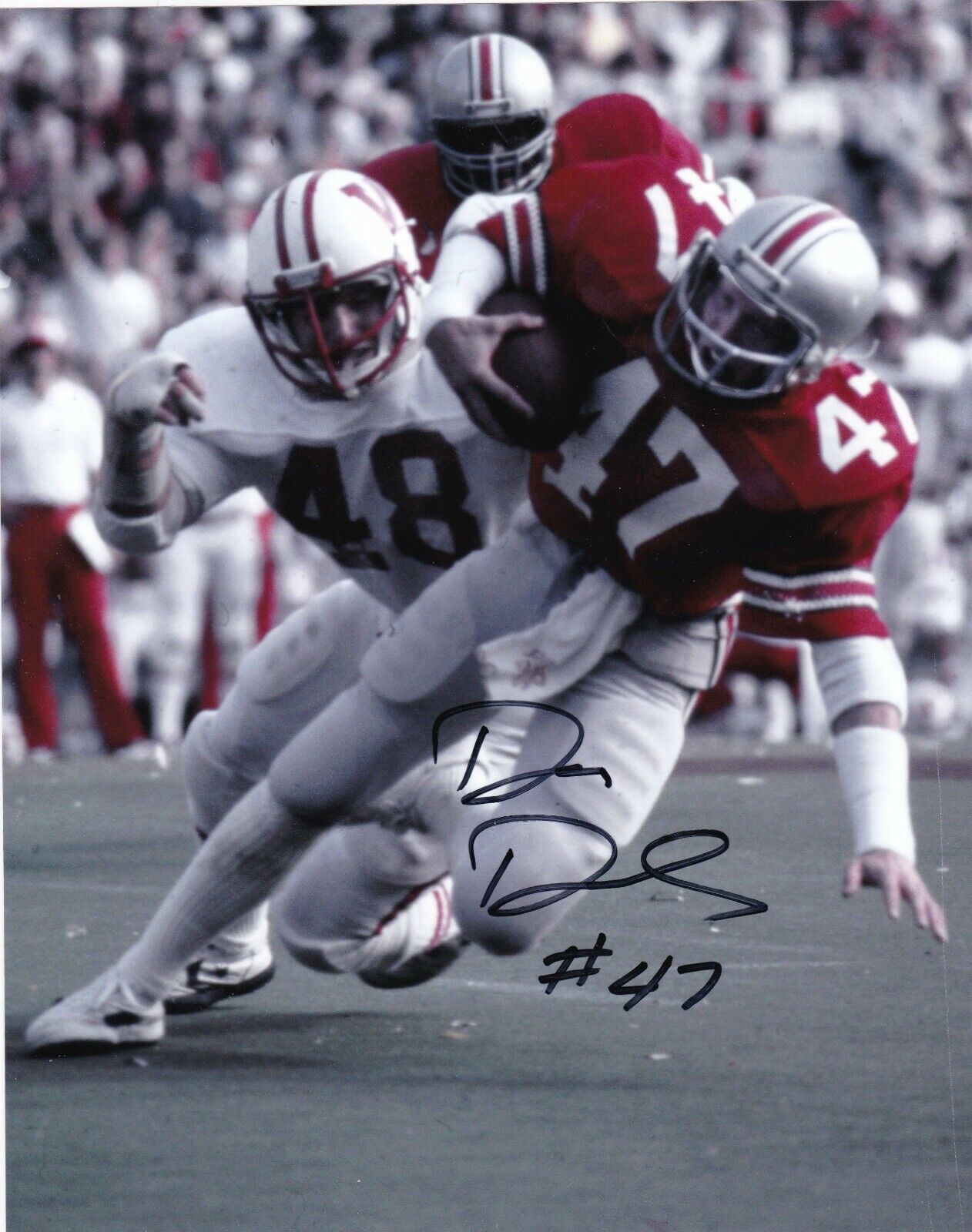 DOUG DONLEY OHIO STATE BUCKEYES ACTION SIGNED 8x10 Photo Poster painting