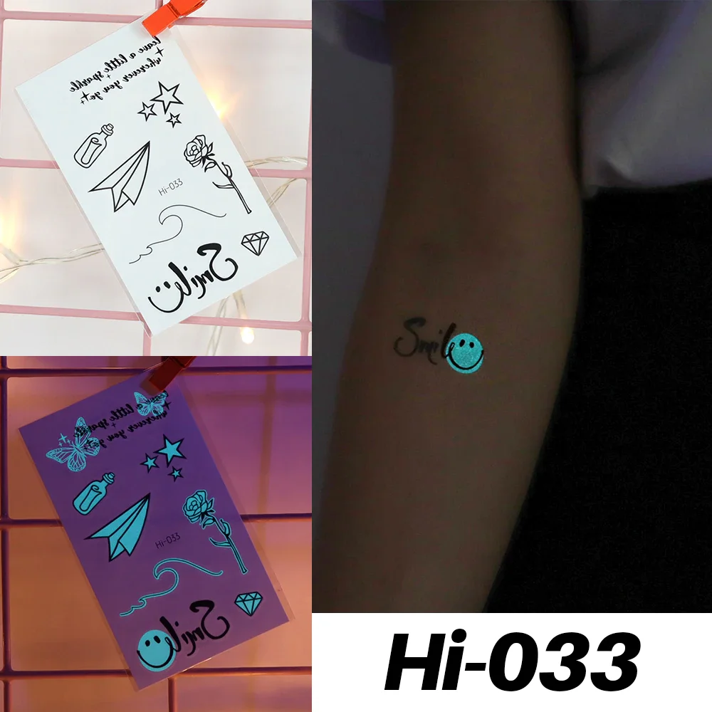 Sdrawing Luminous Tattoo Stickers Labyrinth Glowing Temporary Geometric Tattoo Waterproof Small Tatoo Body Art Fake Tattos Men Women