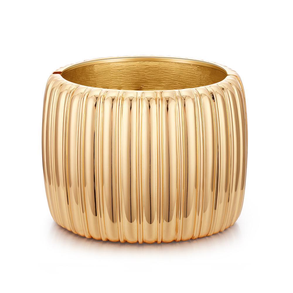 Gold Plated Exaggerated Bracelet Wide Brim Minimalist Glossy Bracelet | Oxredo Shop Ramadan Sale