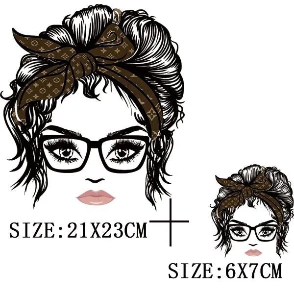 Fashion Girl Glitter Thermal Sticker DIY Washable Iron On Transfer For Clothing Beautiful Lady Patches On Clothes Applique Decor