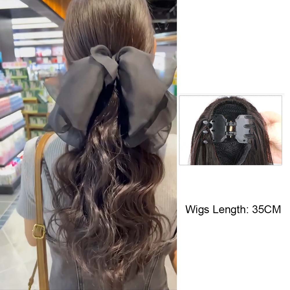 Curly Ponytail Clip in Claw Hair Extension Natural Looking Synthetic Hairpiece for Women