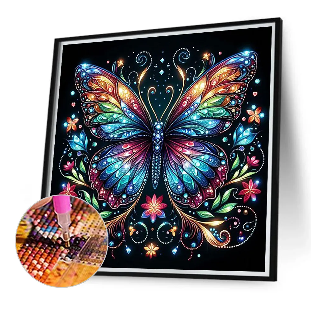 Diamond Painting - Full Round Drill - Butterfly(Canvas|40*40cm)