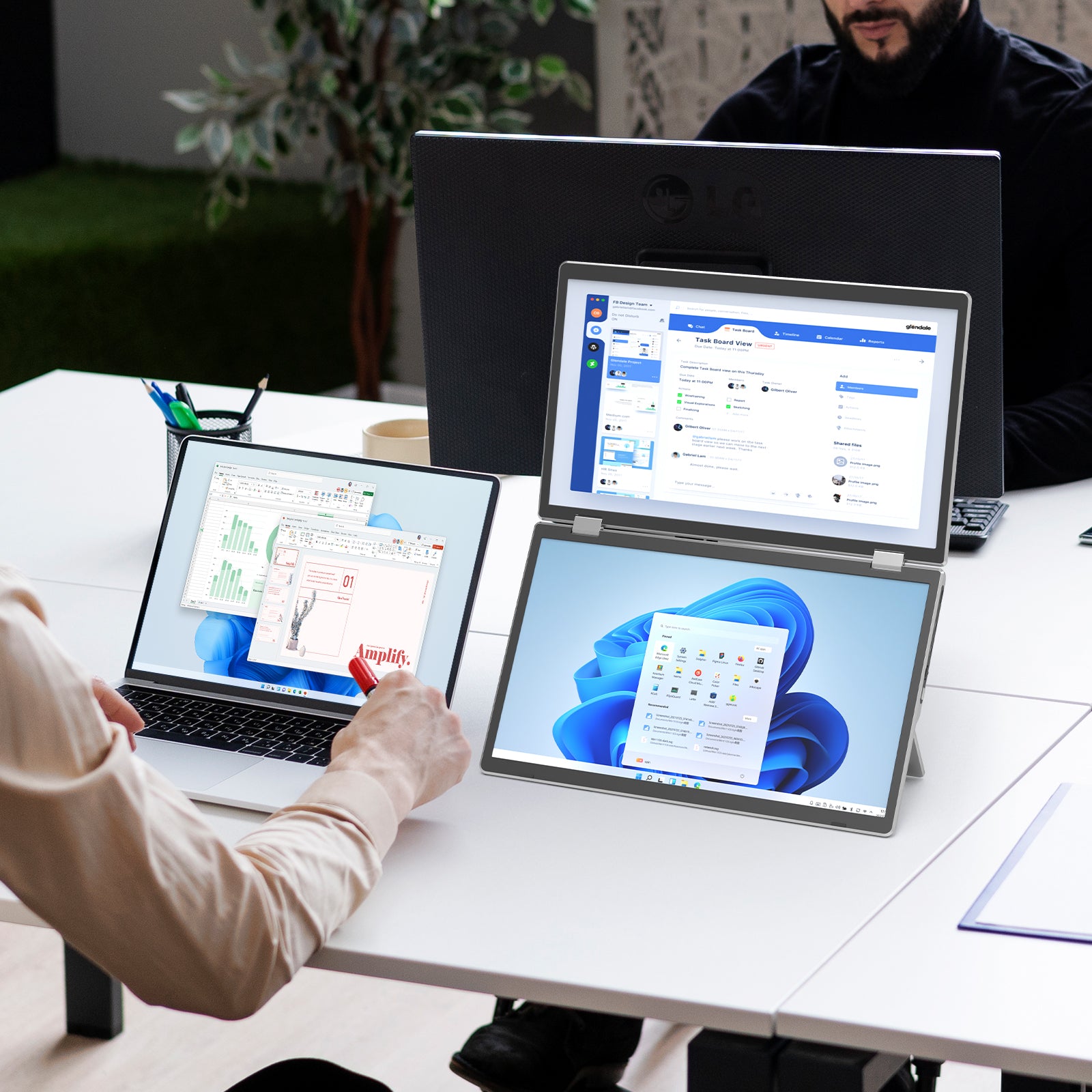 KEFEYA M2 Foldable Monitor Laptop Screen Extender, 15.6